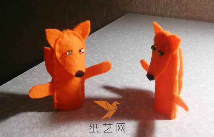 圣诞节礼物小狐狸指头布偶制作教程