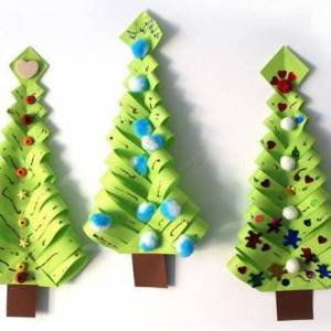 圣诞树剪纸儿童手工制作教程