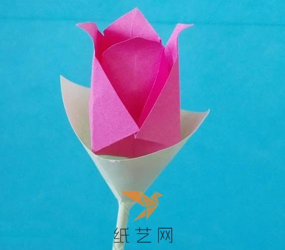 幼儿手工折纸纸玫瑰DIY制作教程