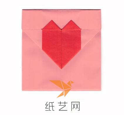 情人节心形图案折纸信封制作教程
