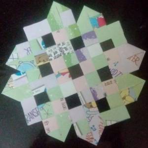 儿童手工编织折纸向日葵杯垫制作教程