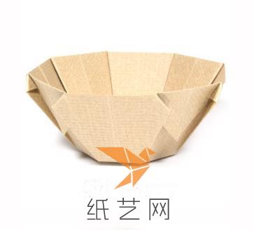精致的折纸碗收纳盒折纸盒子制作教程