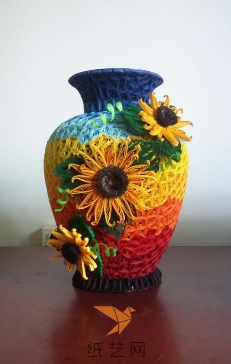 衍纸将家里旧花瓶大变身美美的衍纸花瓶制作教程 纸艺网