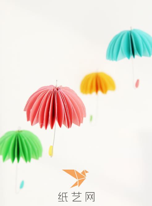 儿童手工制作春天的花雨伞折纸伞制作教程