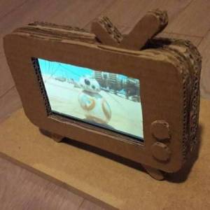 旧纸箱制作电视机手机支架父亲节礼物制作教程