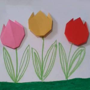 儿童手工折纸康乃馨粘贴画母亲节礼物制作教程