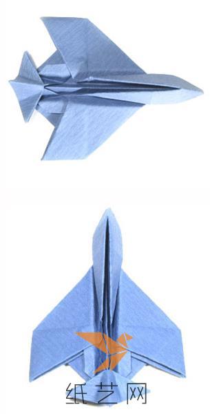 完成之后的折纸喷气式飞机是不是非常酷呢？