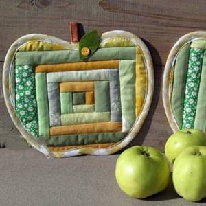 漂亮的苹果布艺隔热垫母亲节礼物制作教程
