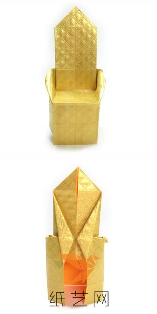 这样，就完成了这个折纸王座了，背面也很漂亮的