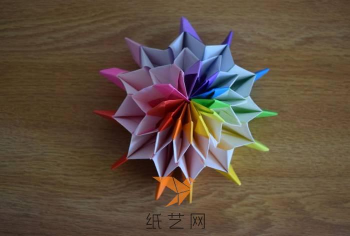 七彩折纸烟花的制作