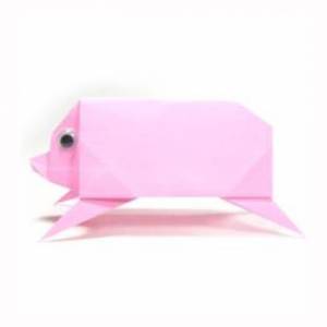 可爱的折纸动物大全奔跑的小猪制作教程
