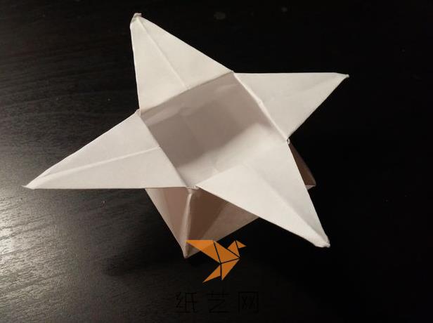 很漂亮的四角星折纸盒子制作教程