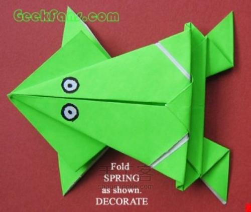 如何用折纸制作会跳远的青蛙