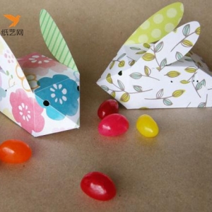 可爱的折纸小兔子糖果包装盒