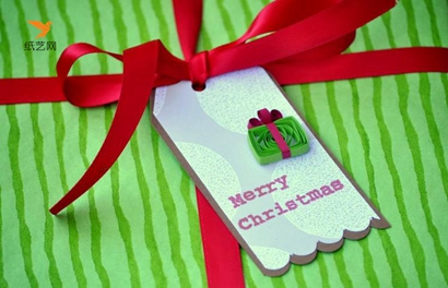 简单实用的衍纸圣诞节礼物包装卡片