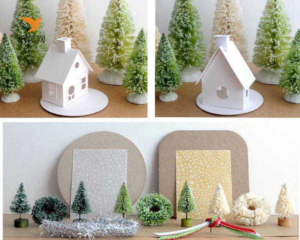 圣诞节手工制作纸艺小房子装饰