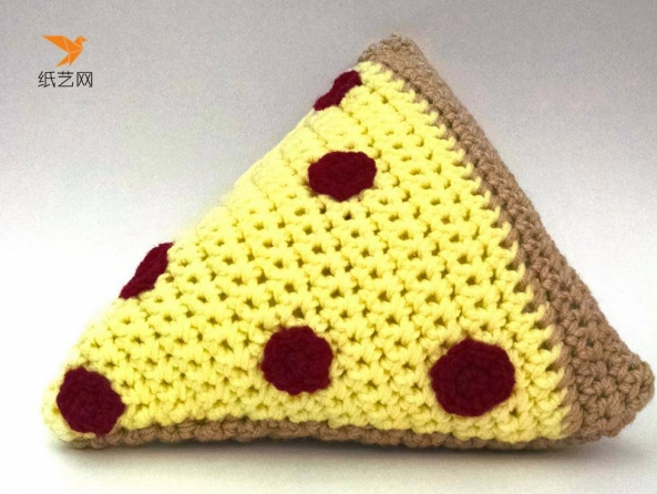 美味的钩针编织披萨靠垫