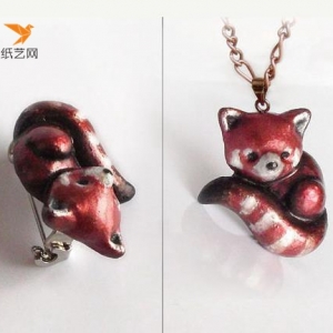超轻粘土制作的可爱小熊猫
