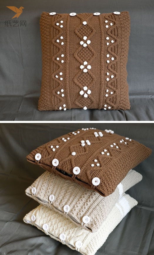 抱枕沙发靠枕毛线棒针编织教程在家学习如何做简洁好看的抱枕靠枕