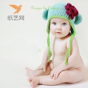 毛线钩针编织婴儿宝宝帽宝贝你戴着这些毛线钩针编织帽子肿么这么可耐