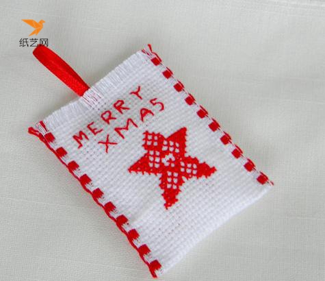 十字绣的简单制作小荷包圣诞节礼物