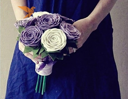 不织布新娘捧花给你带来不一样的婚礼惊喜的不织布手作