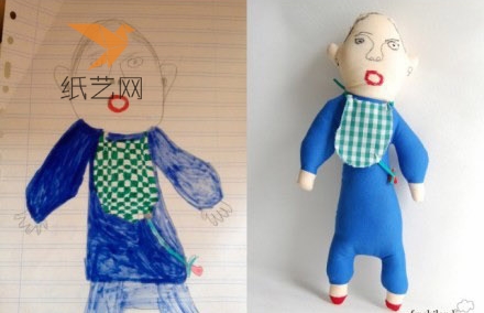 创意布艺布偶儿童涂鸦绘画变成活灵活现的布艺玩偶手作
