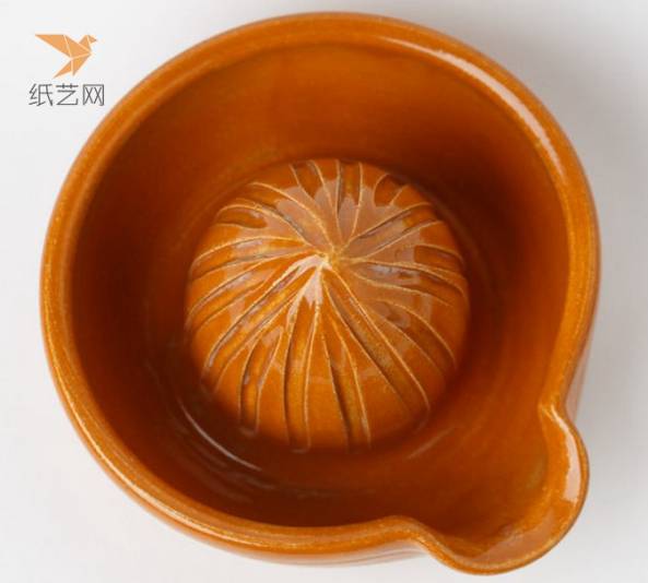 陶艺手工制作的橙子手工榨汁器