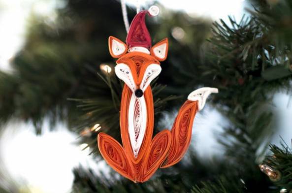 圣诞节衍纸狐狸装饰