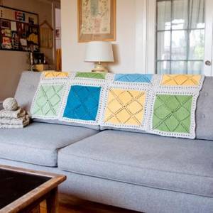 钩针编织漂亮的沙发毯子