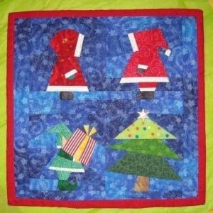 插画风格的拼布圣诞节毯子圣诞礼物