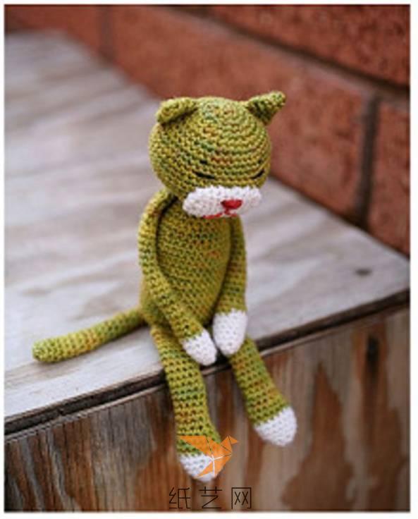 一只有心思的猫毛线编织猫咪手作欣赏