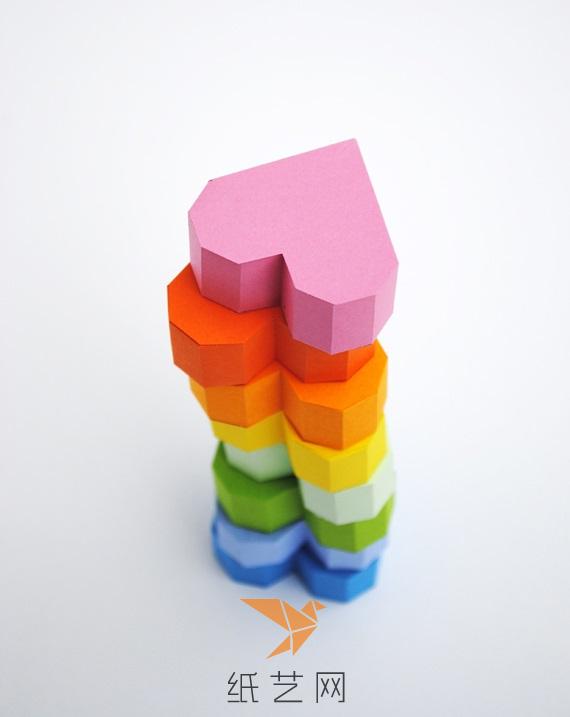 彩虹心形纸盒