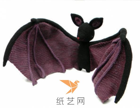 毛线钩针编织手作蝙蝠