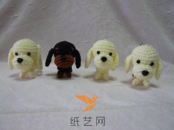 可爱的编织小狗