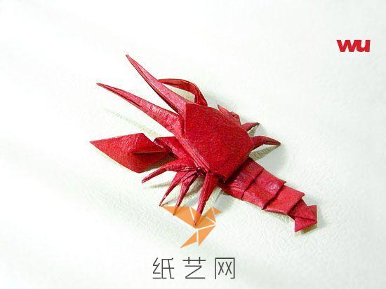 逼真的折纸虾
