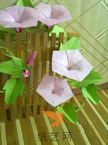 盛开的美丽折纸牵牛花