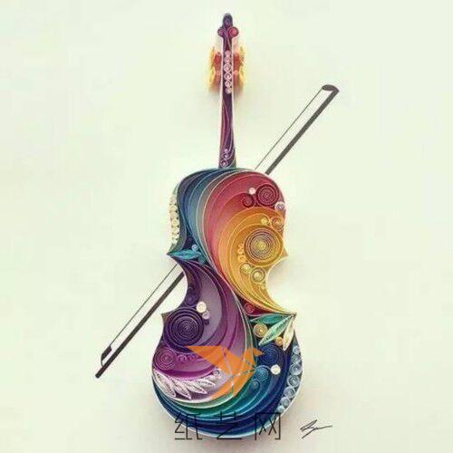 漂亮的衍纸小提琴