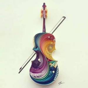 音乐的世界怎能少了它---漂亮、炫彩的衍纸乐器