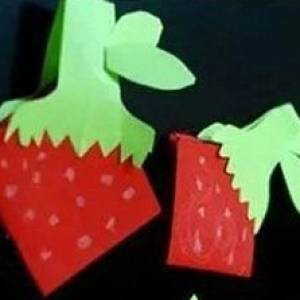 充满甜美诱惑的墙饰---可爱的折纸草莓