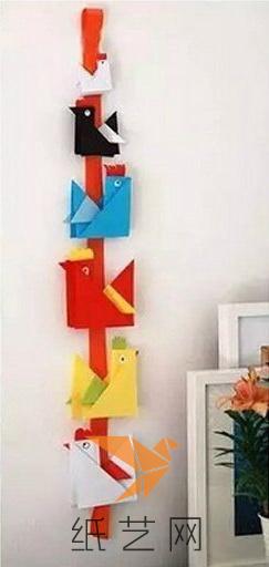 造型可爱的折纸小公鸡