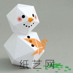 可爱的立体折纸雪人