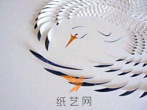 纸雕 作品飞舞的鹤