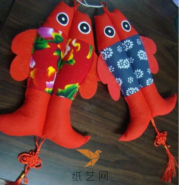 中国风布艺鱼挂饰