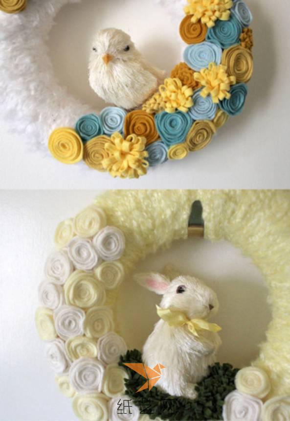 不织布手作小兔子和花
