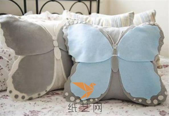 一个漂亮的蝴蝶布艺抱枕
